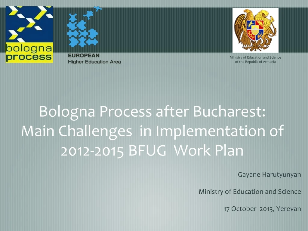 bologna process after bucharest main challenges in implementation of 2012 2015 bfug work plan