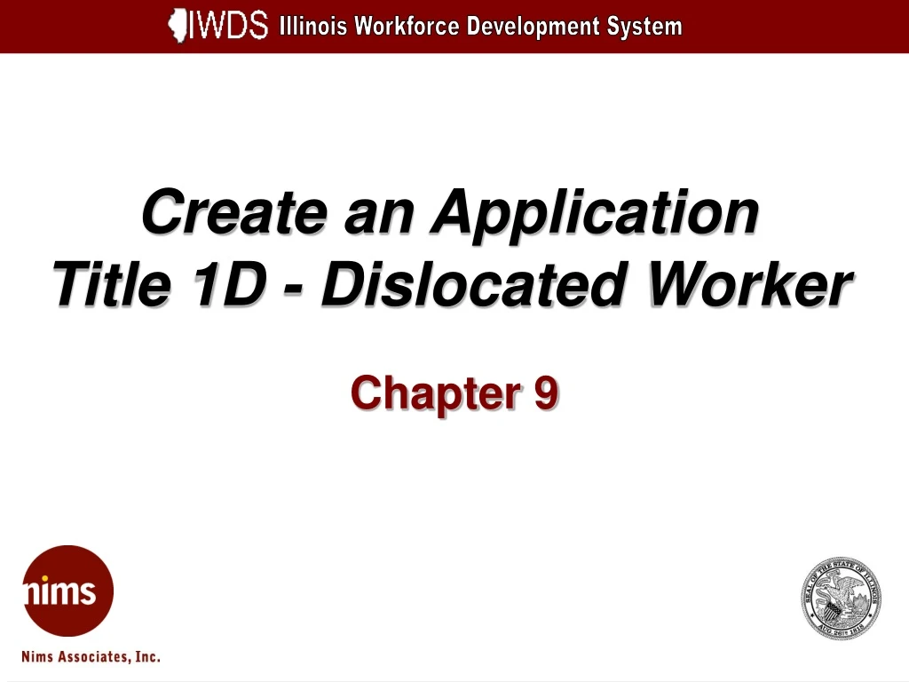 create an application title 1d dislocated worker