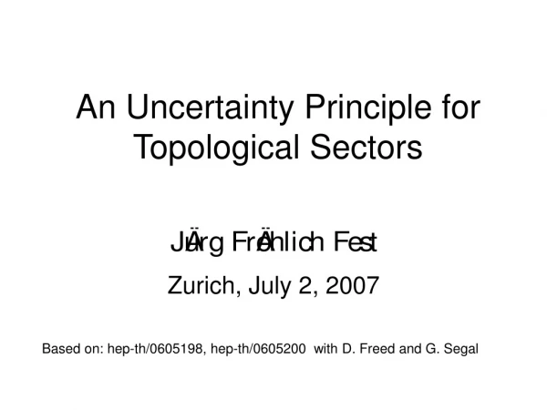 An Uncertainty Principle for Topological Sectors