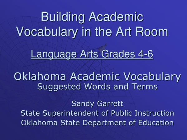 Building Academic Vocabulary in  the Art Room Language Arts Grades 4-6