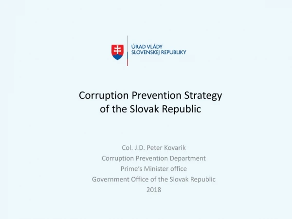 Corruption Prevention Strategy  of the Slovak Republic