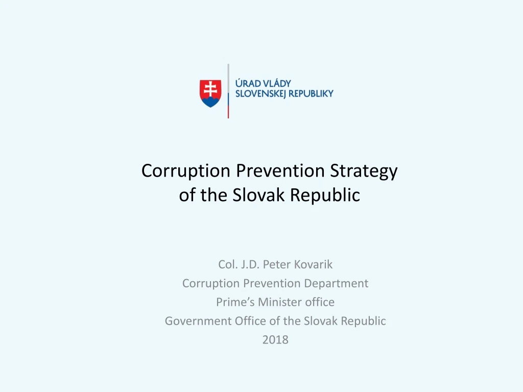 corruption prevention strategy of the slovak republic