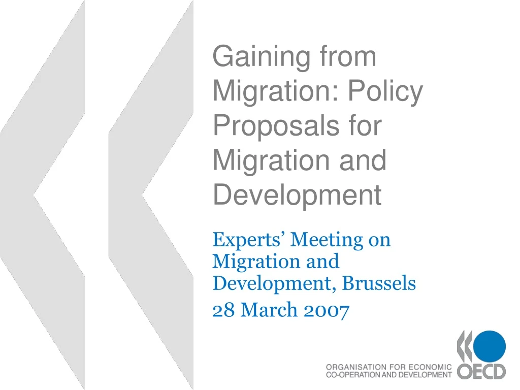 gaining from migration policy proposals for migration and development