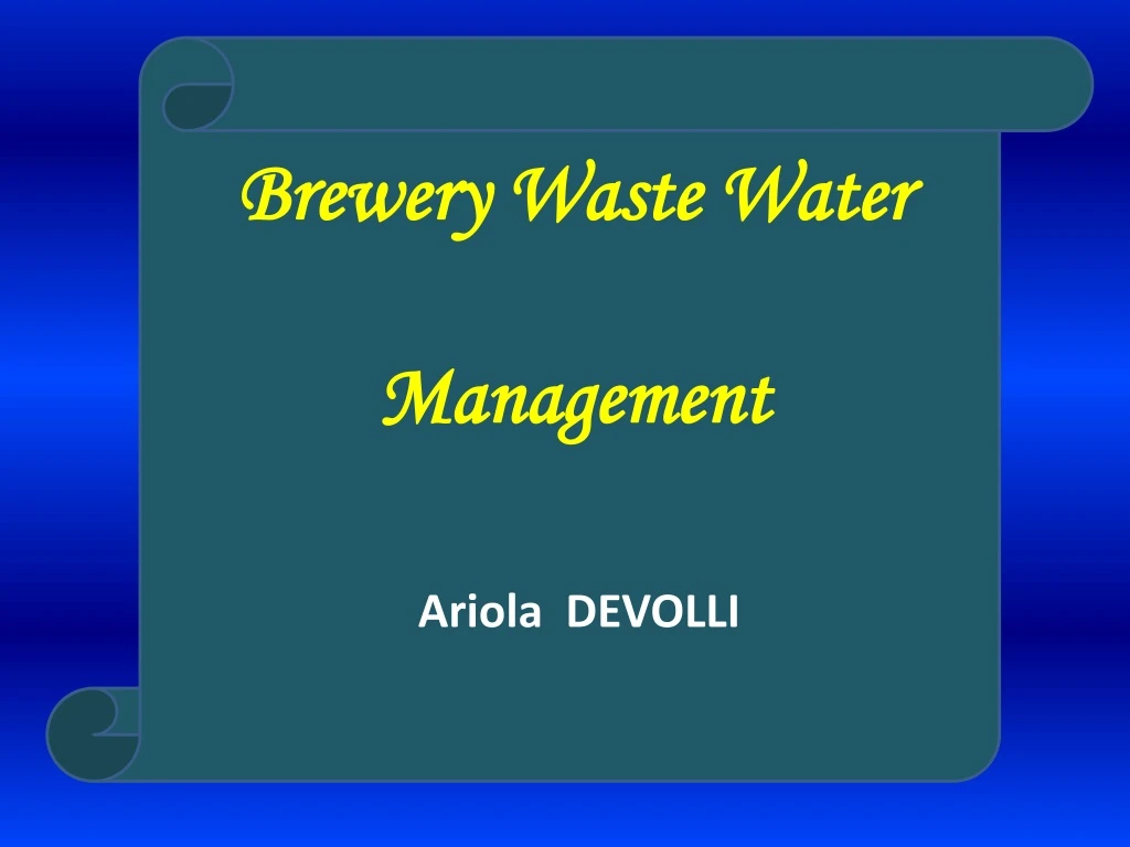 brewery waste water management
