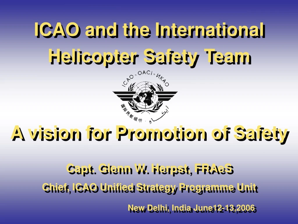 icao and the international helicopter safety team