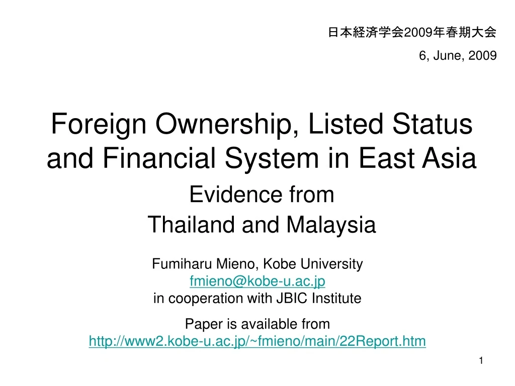 foreign ownership listed status and financial system in east asia