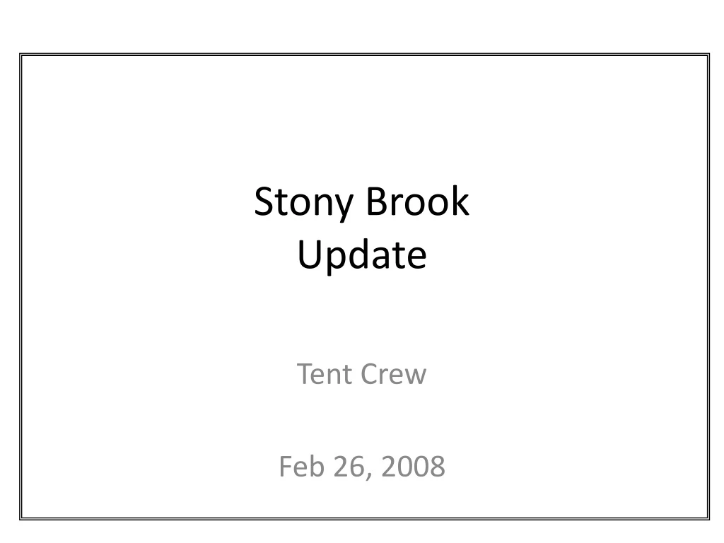 stony brook update