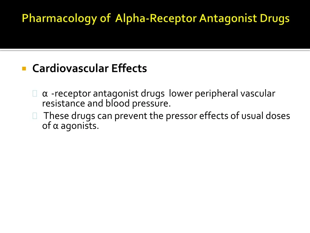 pharmacology of alpha receptor antagonist drugs