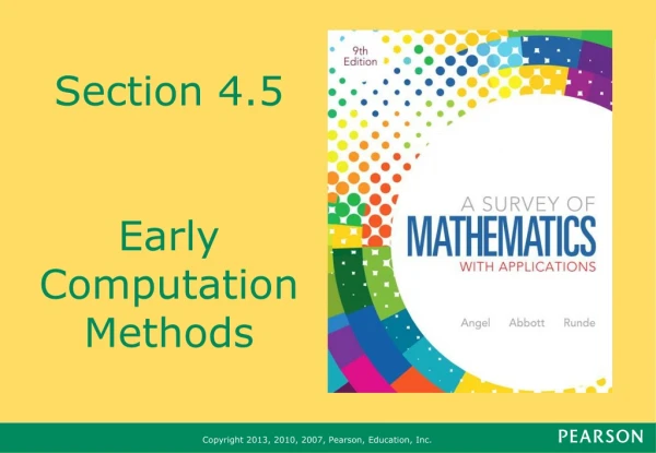 Section 4.5 Early Computation Methods