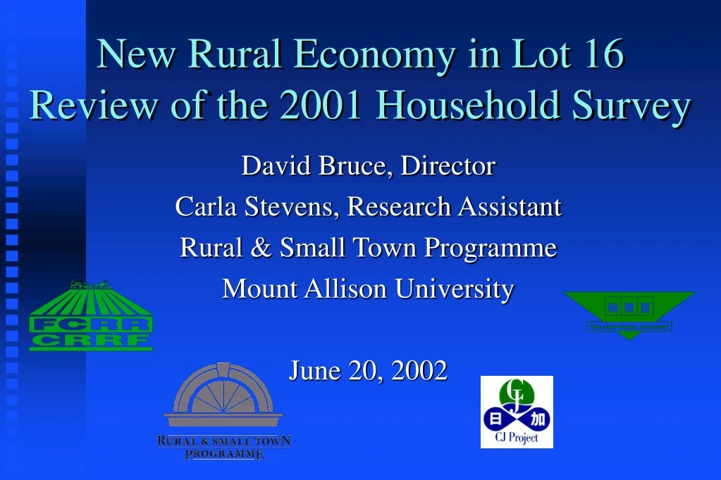 new rural economy in lot 16 review of the 2001 household survey