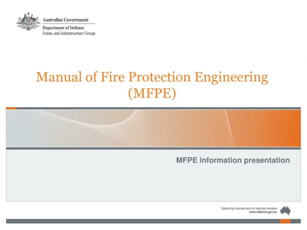 Manual of Fire Protection Engineering (MFPE)