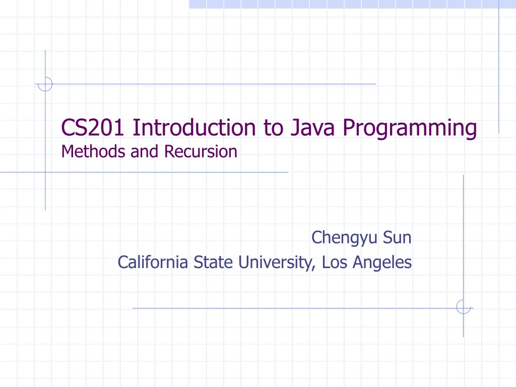 cs201 introduction to java programming methods and recursion