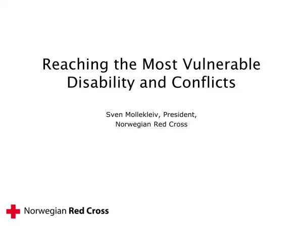 Reaching the Most Vulnerable Disability and Conflicts