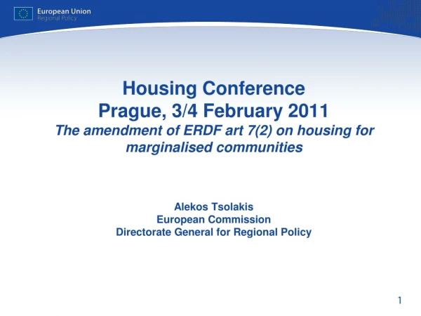 The amendment of ERDF art 7(2) on housing for  marginalised communities