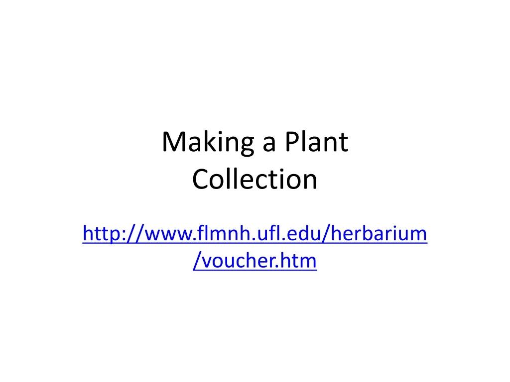 making a plant collection