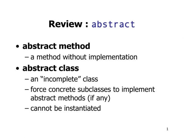 Review :  abstract