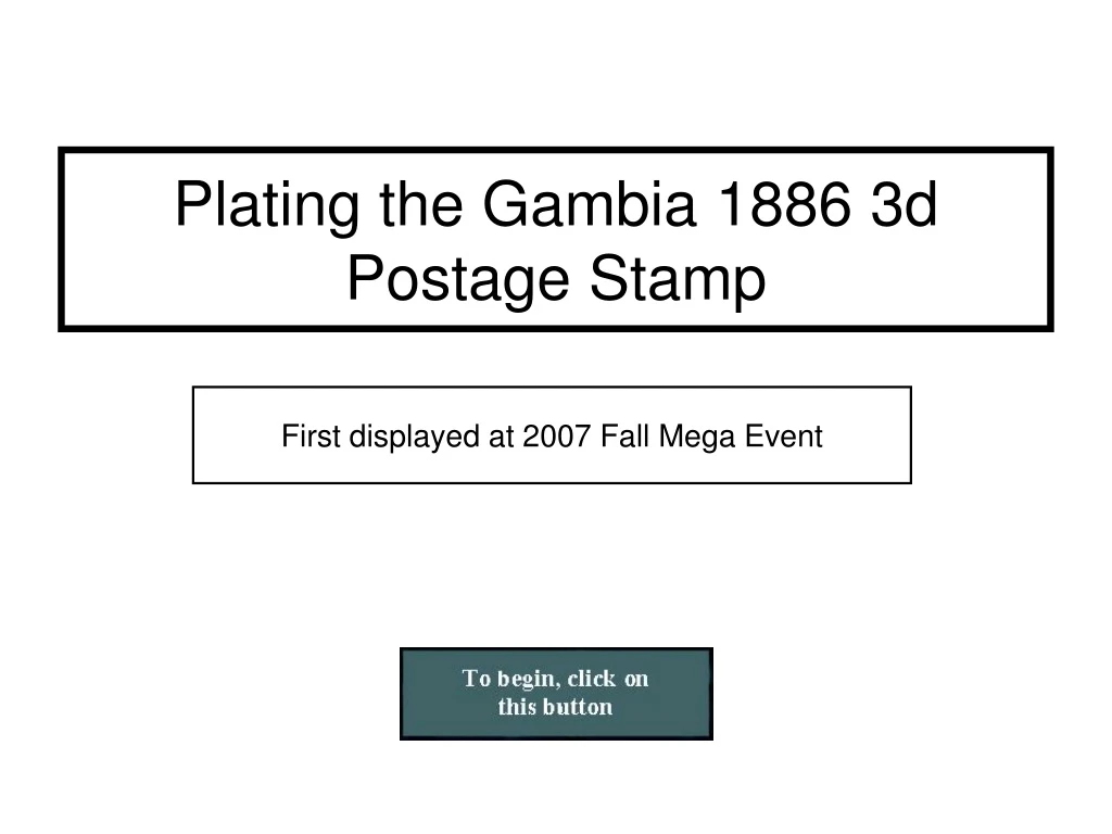 plating the gambia 1886 3d postage stamp