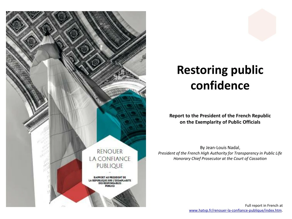 restoring public confidence report