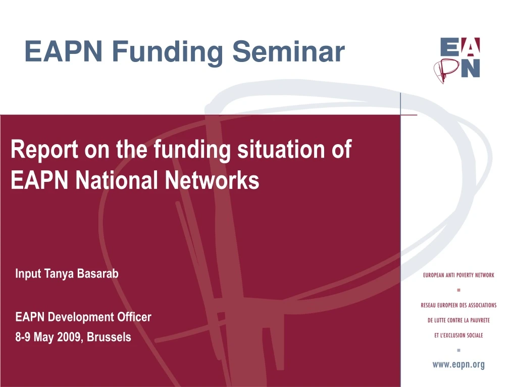 report on the funding situation of eapn national networks