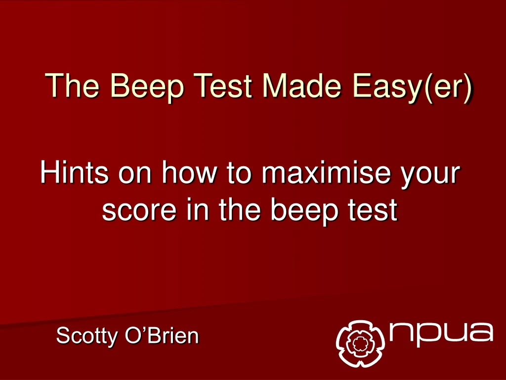 the beep test made easy er
