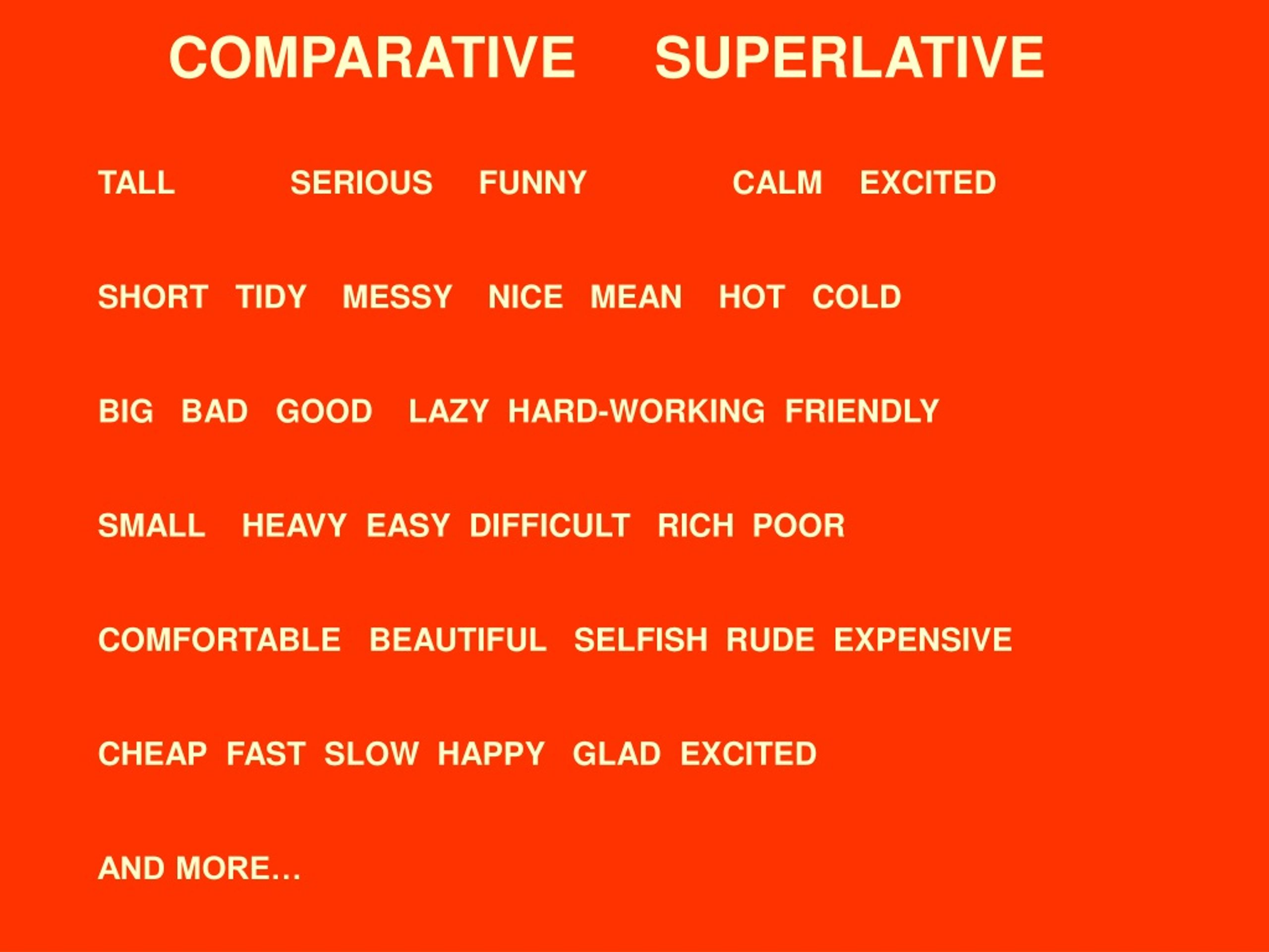 Comparative and Superlative Adjectives: Grammar Guide - slide 1