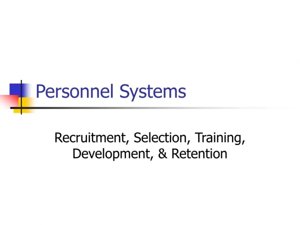 Personnel Systems