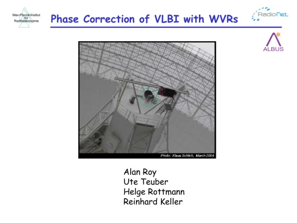 Phase Correction of VLBI with WVRs