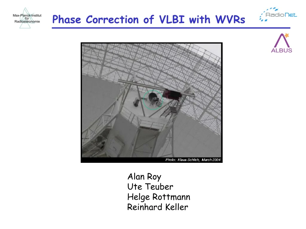 phase correction of vlbi with wvrs