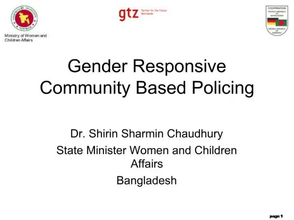 Dr. Shirin Sharmin Chaudhury State Minister Women and Children Affairs Bangladesh