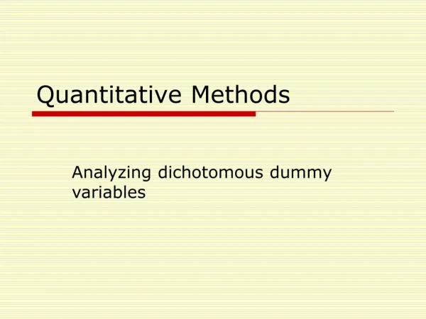 Quantitative Methods