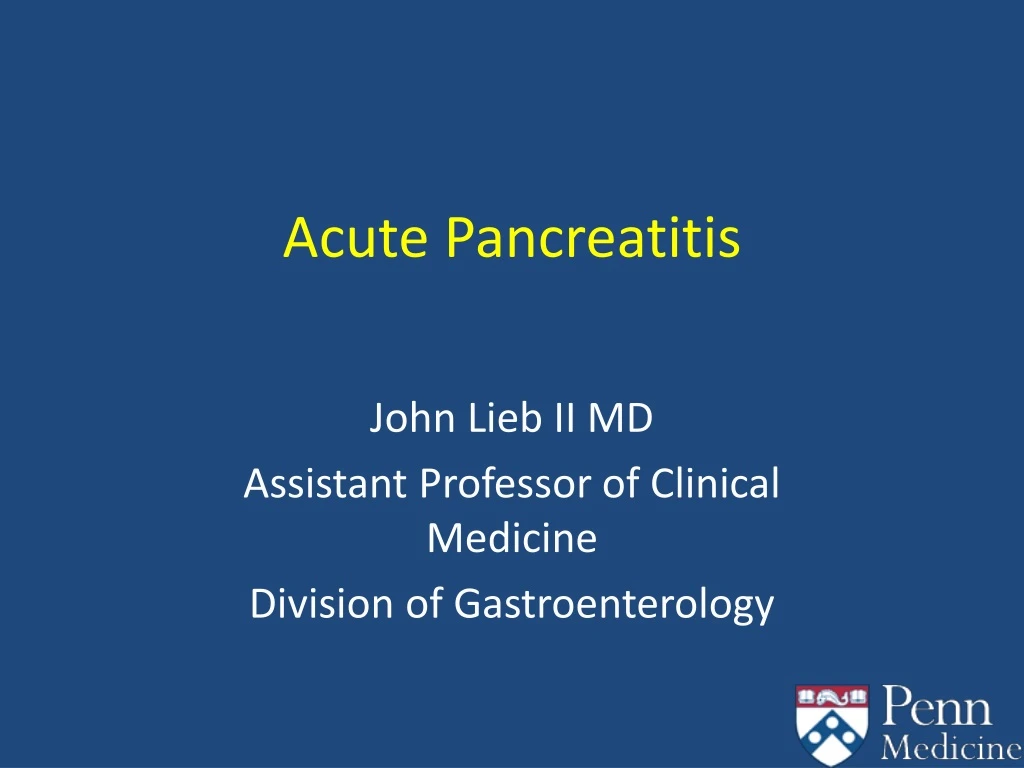 acute pancreatitis