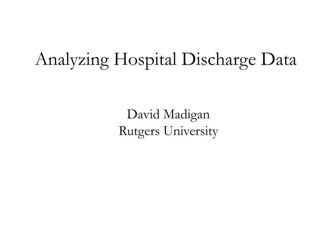 analyzing hospital discharge data