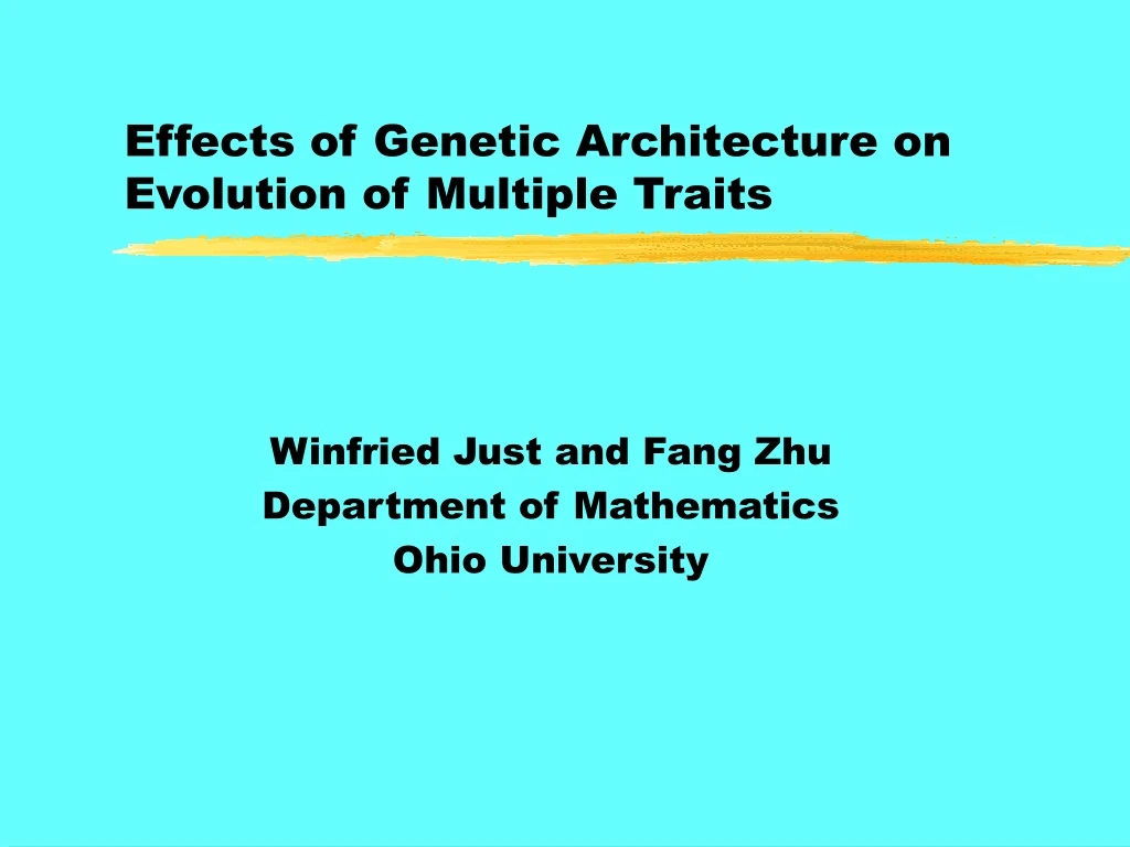 effects of genetic architecture on evolution of multiple traits