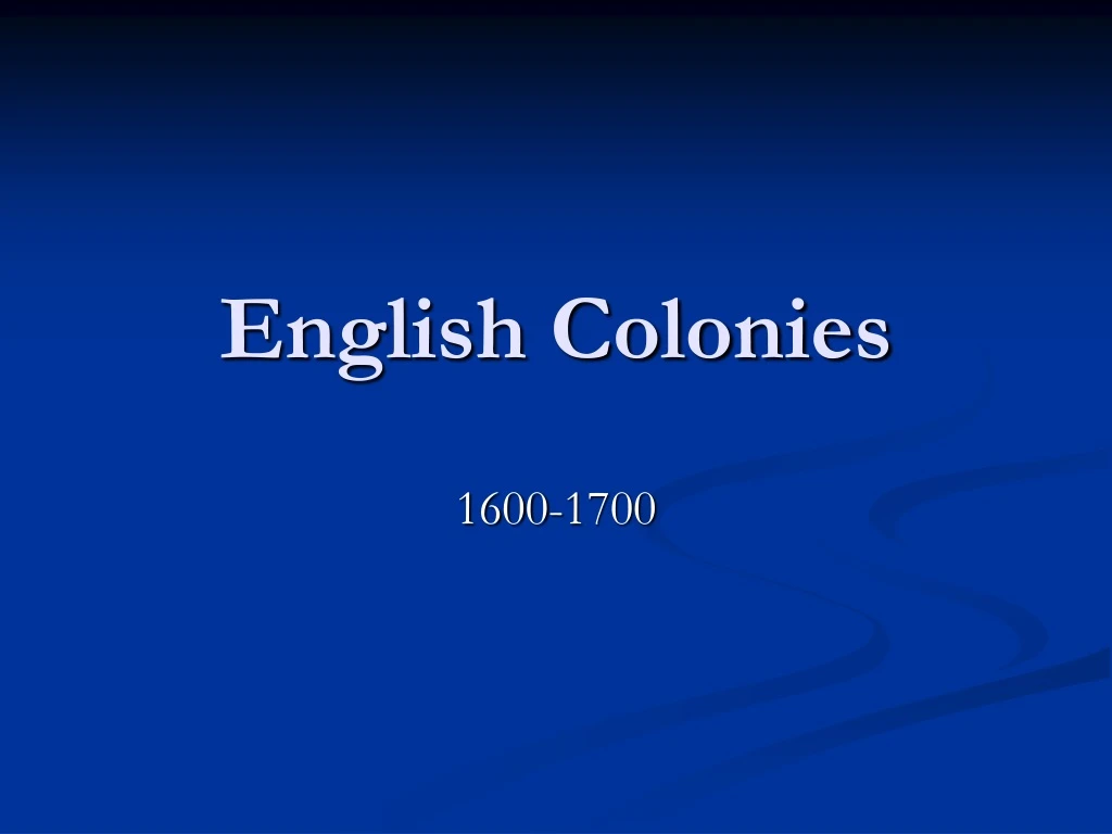 english colonies