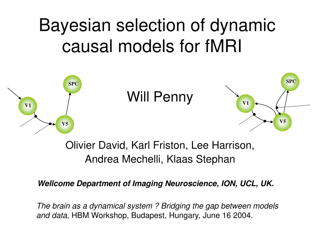 bayesian selection of dynamic causal models for fmri