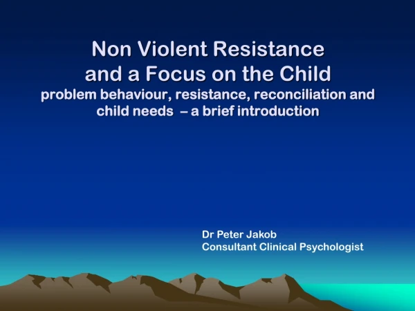 Dr Peter Jakob Consultant Clinical Psychologist