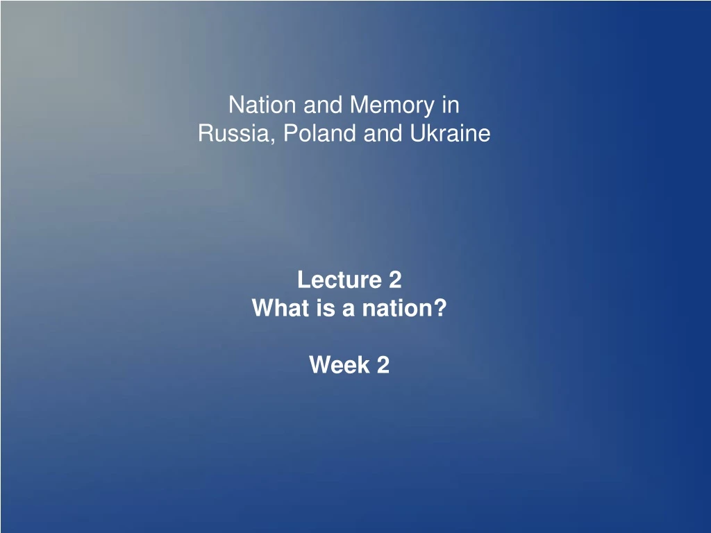 nation and memory in russia poland and ukraine