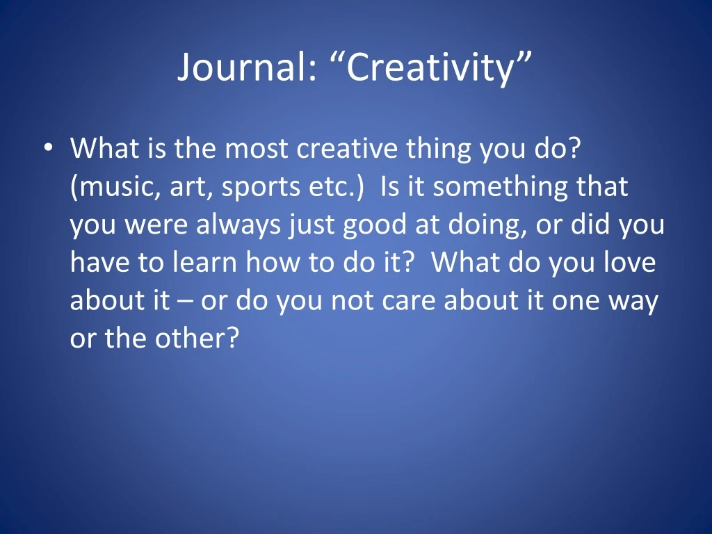 journal creativity