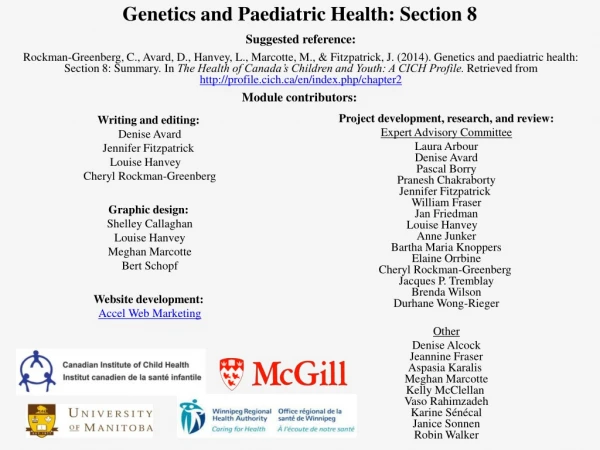 Genetics and Paediatric Health: Section 8