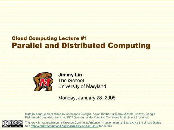 Jimmy Lin The iSchool University of Maryland Monday, January 28, 2008