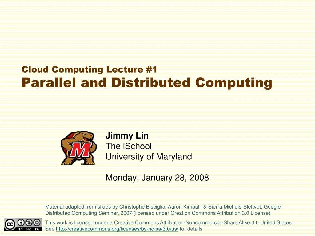 jimmy lin the ischool university of maryland monday january 28 2008