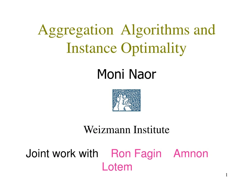 aggregation algorithms and instance optimality