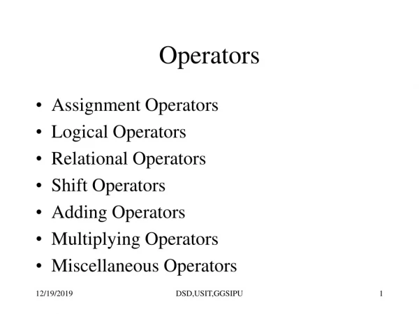 Operators