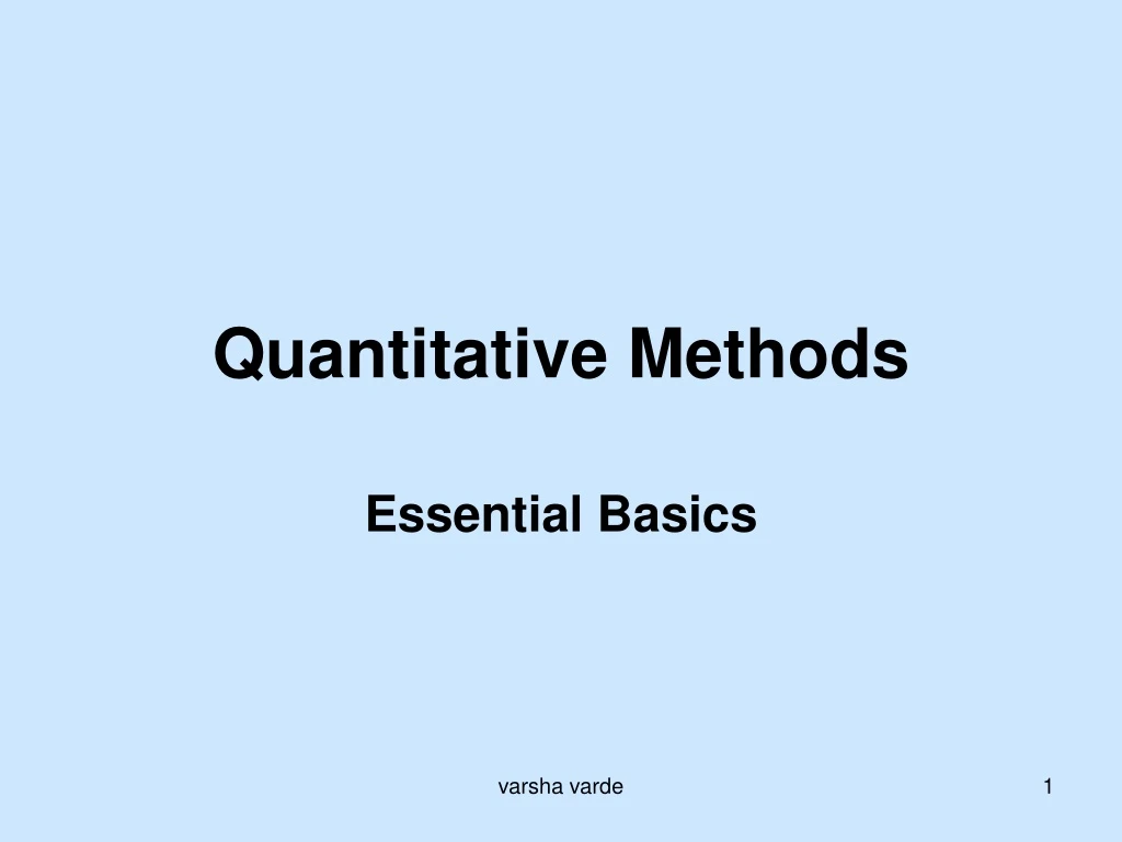 quantitative methods