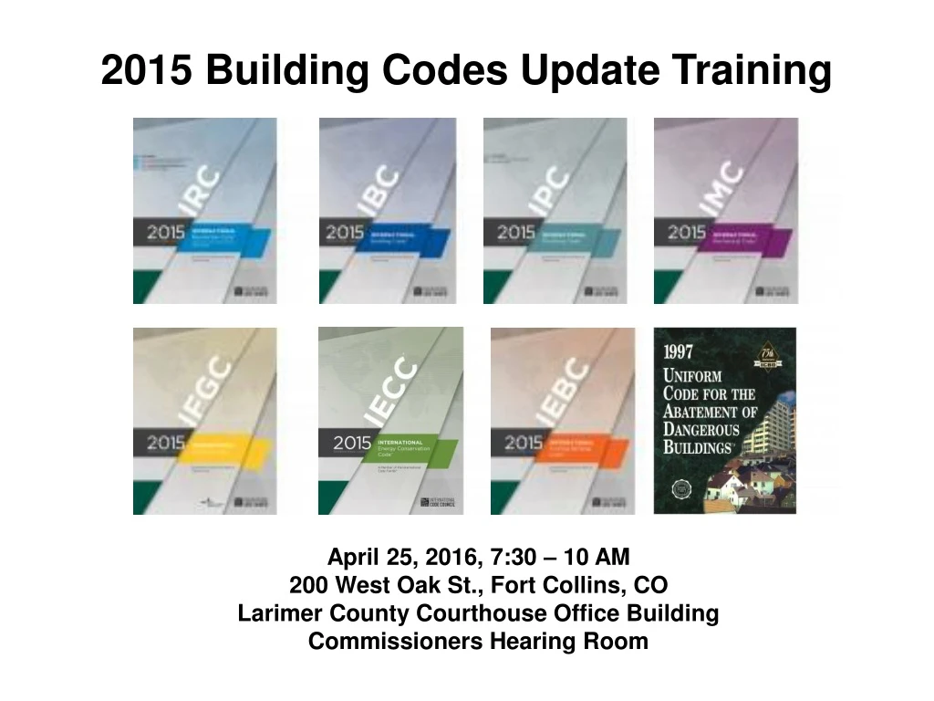 2015 building codes update training