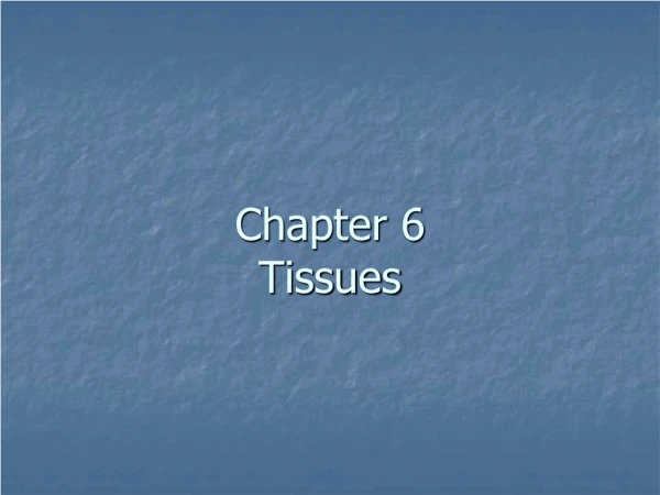 Chapter 6 Tissues