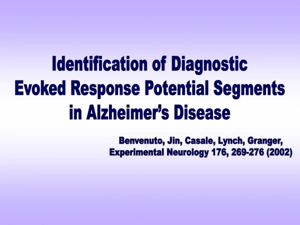 Identification of Diagnostic Evoked Response Potential Segments in Alzheimer’s Disease