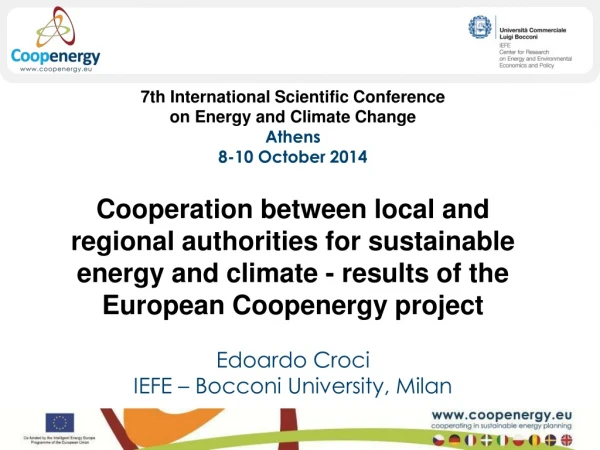 7th International Scientific Conference on Energy and Climate Change Athens 8-10 October 2014