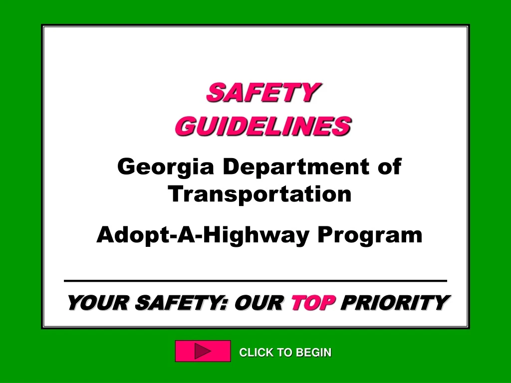 safety guidelines georgia department