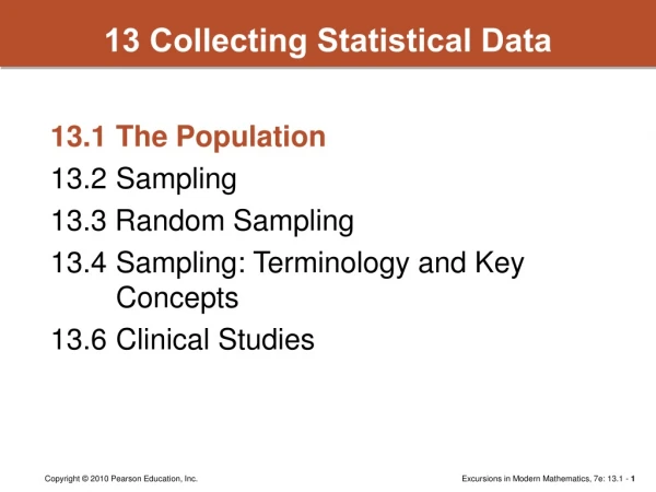 13 Collecting Statistical Data